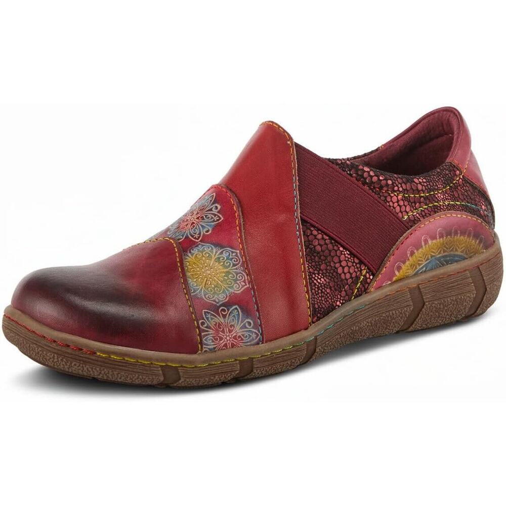 L’Artiste by Spring Step Womens Lata Leather Slip-on Shoes -- Cabernet Multi NEW